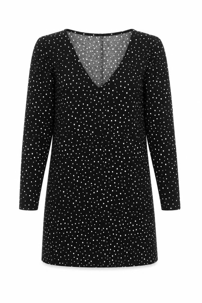 Mango Women's XS Black Polka Dot Jersey Dress