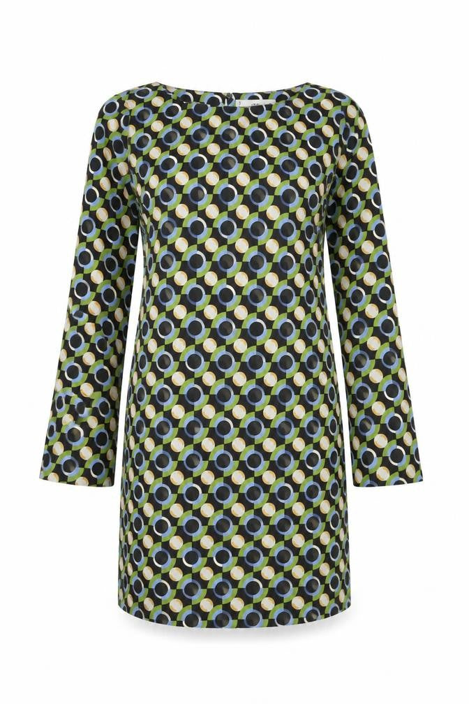 Mango Women's XS Geometric Patterned Dress Long Sleeve