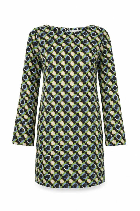 Mango Women's XS Geometric Patterned Dress Long Sleeve