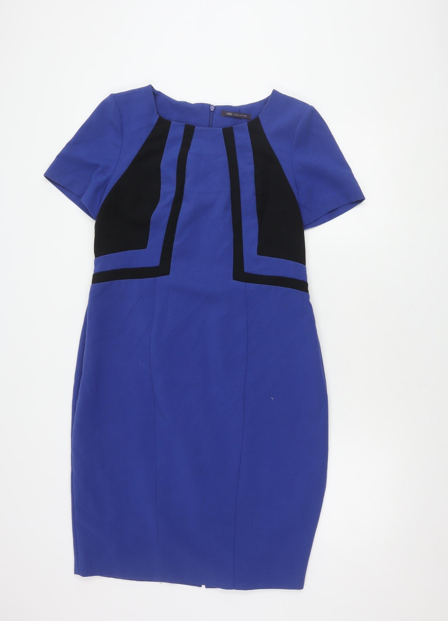 Marks & Spencer Women's Blue Sheath Dress - Size 14