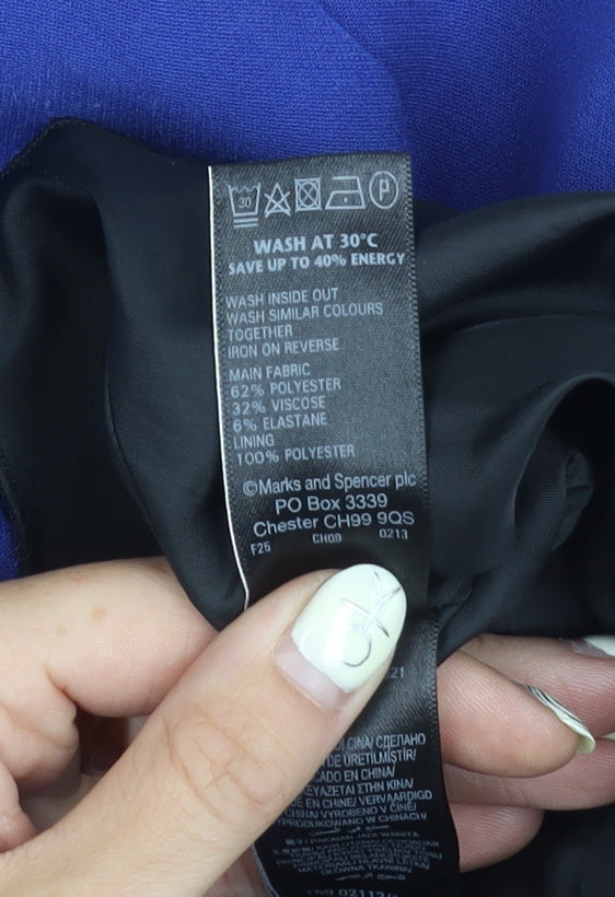 Marks & Spencer Women's Blue Sheath Dress - Size 14