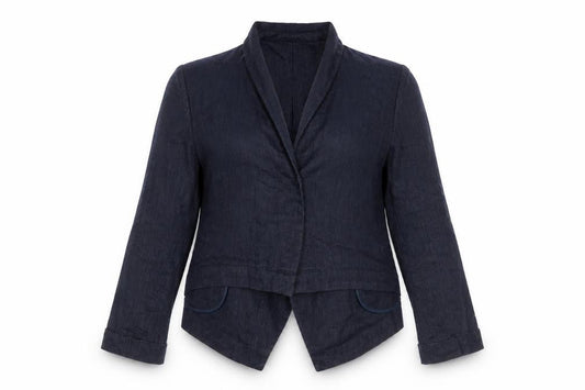 Coldwater Creek Women's Blue Linen Blazer, Size M