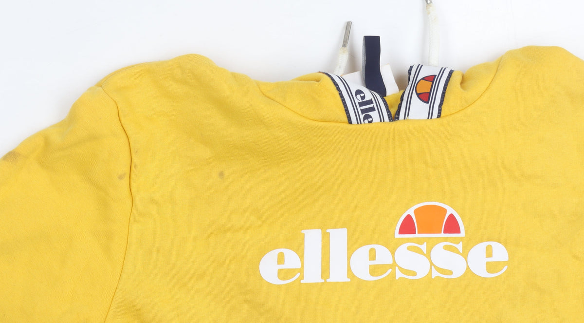 Ellesse Girls Yellow Logo Pullover Hoodie 2XS