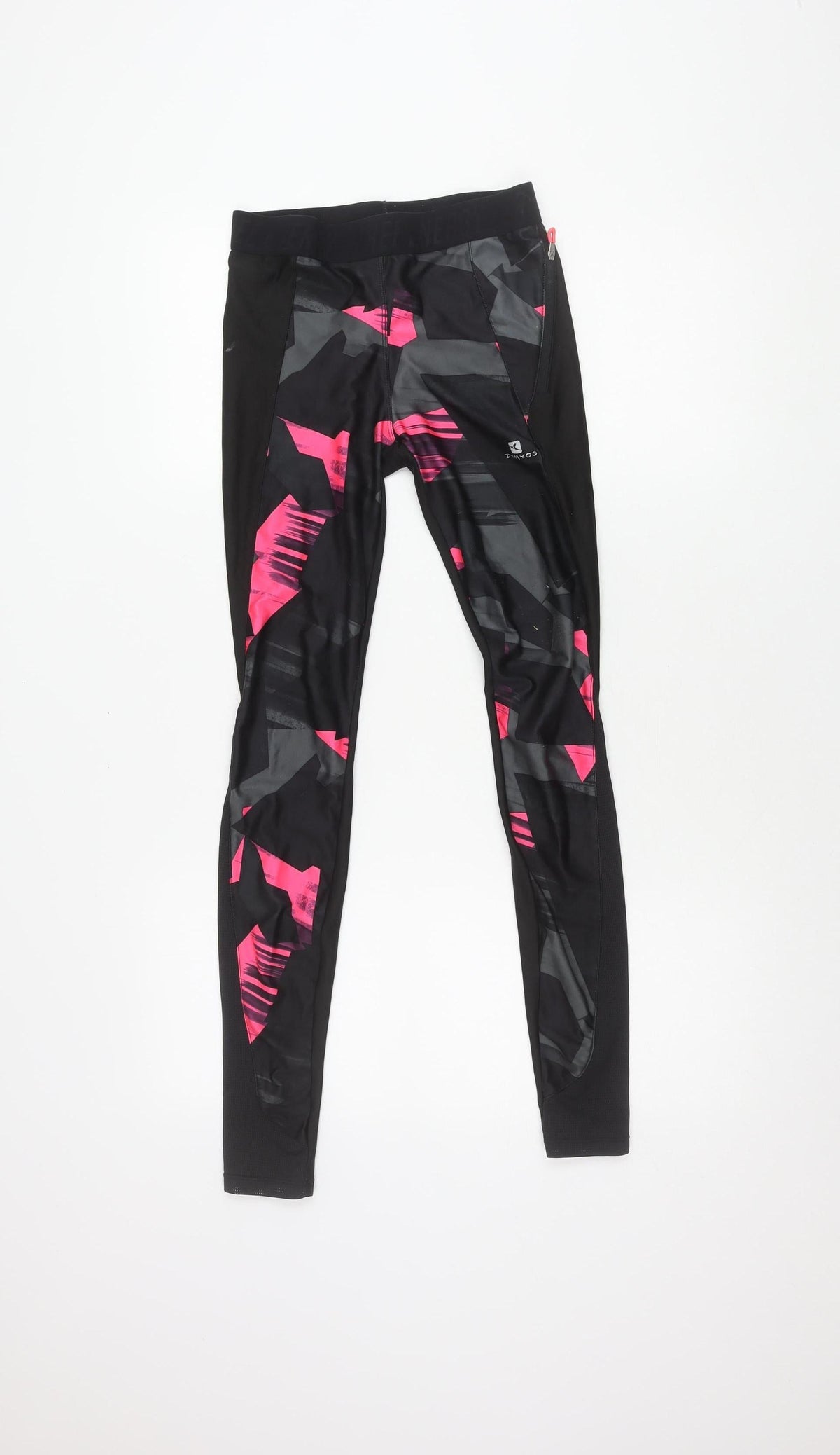 Decathlon Kids Compression Leggings - Black/Multicoloured, S