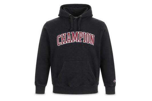 Champion Men's Black Small Pullover Hoodie - Logo Style