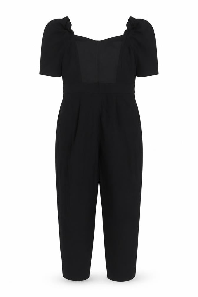 H&M Women's Black Jumpsuit, Size 10, Short Sleeve, Elegant
