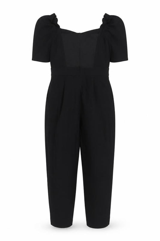 H&M Women's Black Jumpsuit, Size 10, Short Sleeve, Elegant