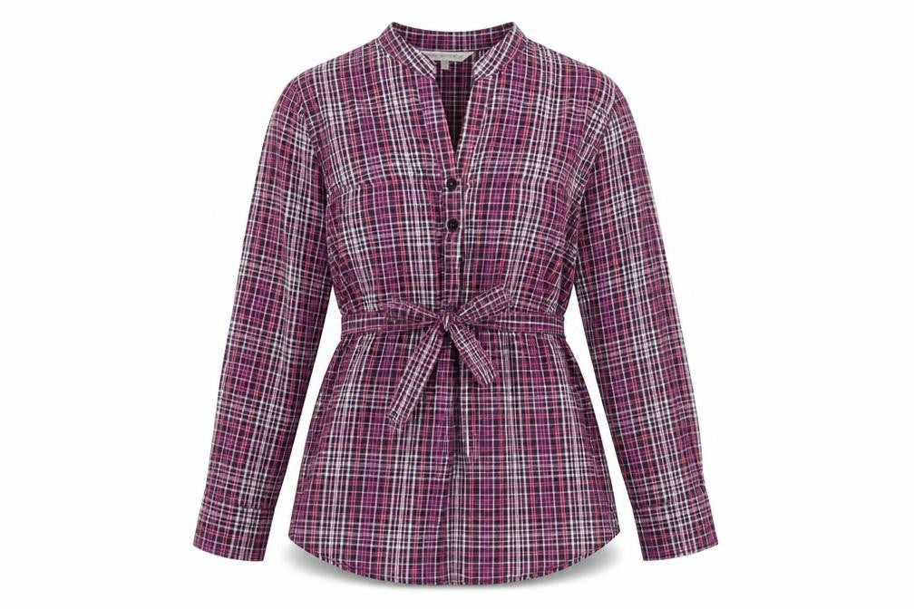 Rocha John Rocha Women's Purple Plaid Blouse, Size 12