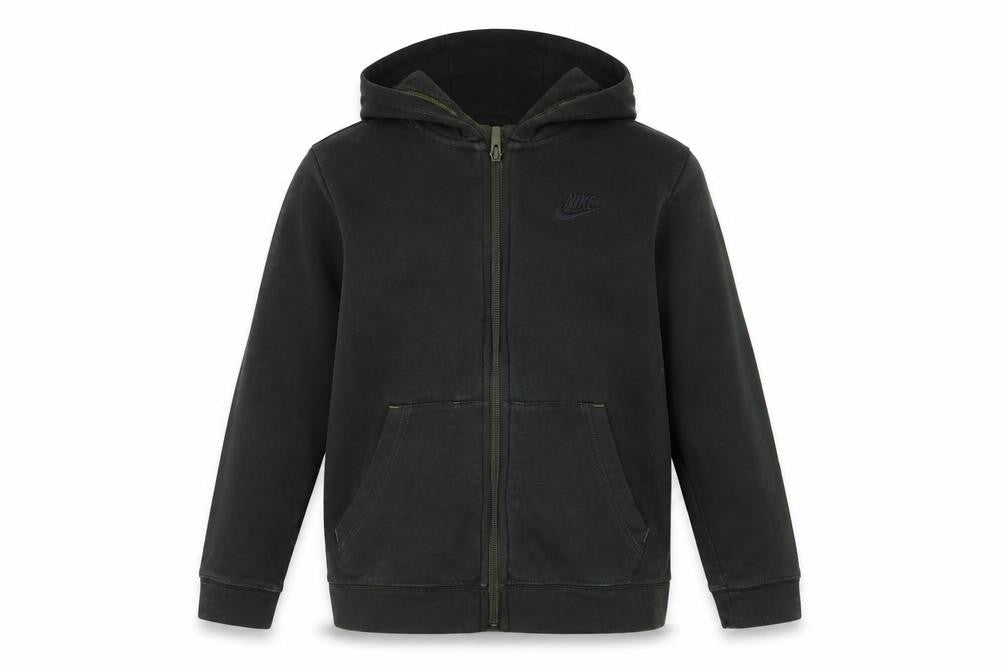 Nike Boys Green Full Zip Hoodie - M, Regular Fit, Hooded