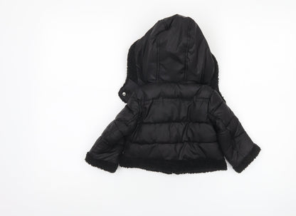 French Connection Black Unisex Baby Puffer Jacket 12 Months