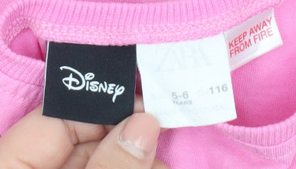 Brand and care label for Disney girls’ pink chip 'n dale t-shirt - 5-6 years