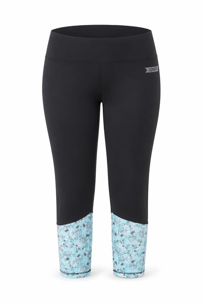 Crivit Women's Black Floral Leggings Size XL