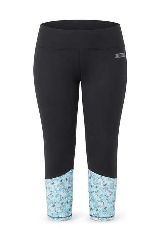 Crivit Women's Black Floral Leggings Size XL