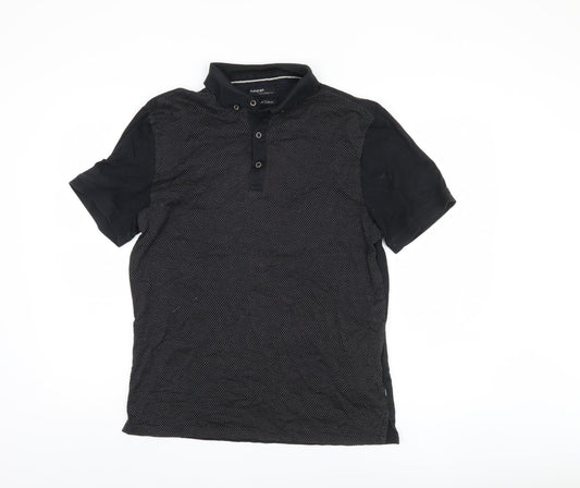 Marks and Spencer Men's Black Polo Shirt, M