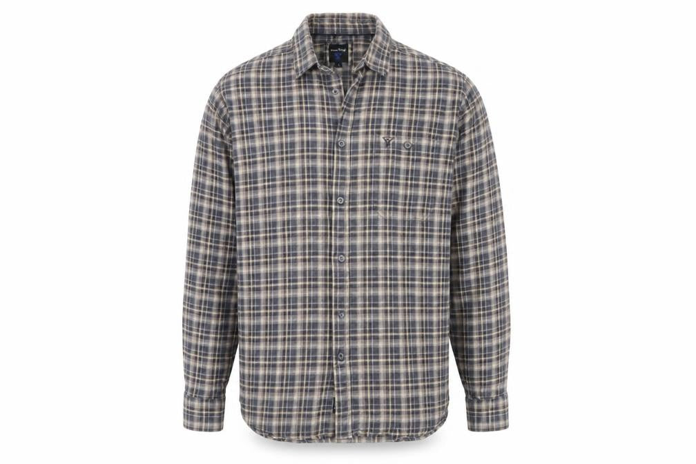 James Pringle Men's Grey Check L Shirt, Long Sleeve, Cotton