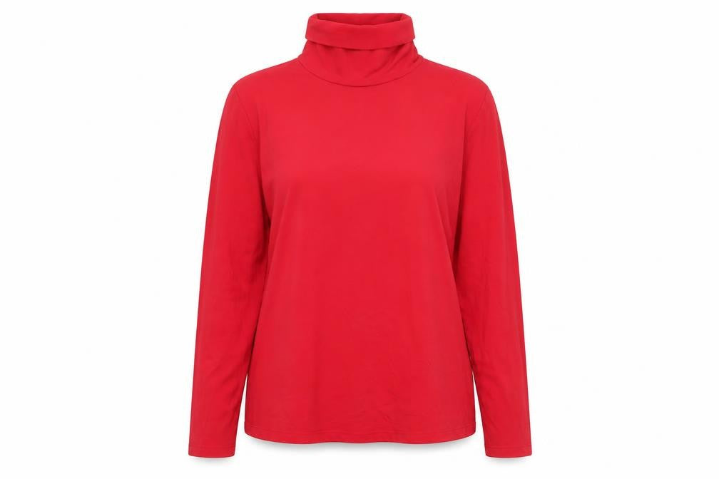 Land's End Red High Neck Blouse, Women, Size L
