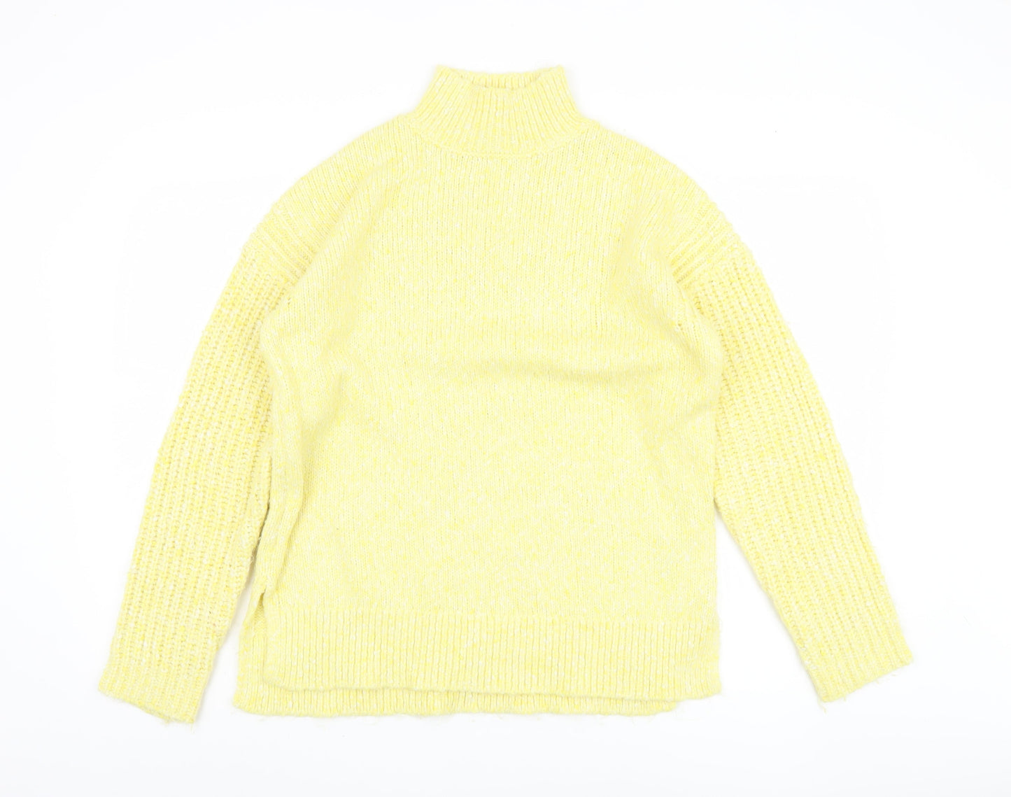 Marks and Spencer Women's Yellow High Neck Jumper, M
