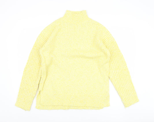 Marks and Spencer Women's Yellow High Neck Jumper, M
