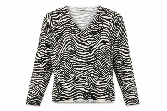 Marks & Spencer Women's Zebra V-Neck Pullover Jumper L