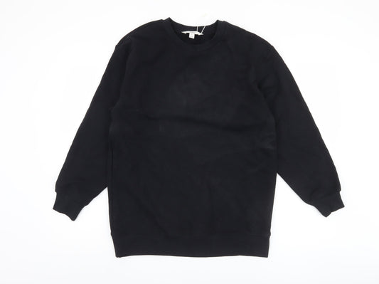 Marks & Spencer Black Unisex Sweatshirt S, Pullover Casual