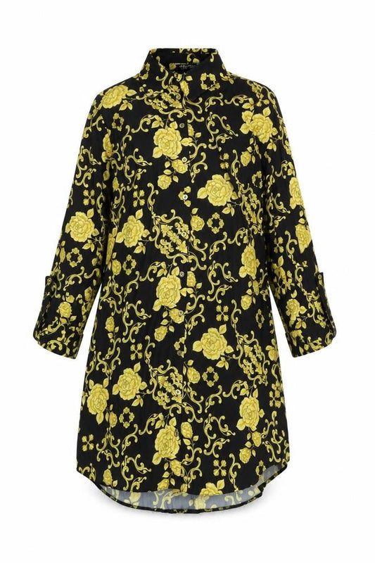 Select Women's Black Floral Shirt Dress Size 12