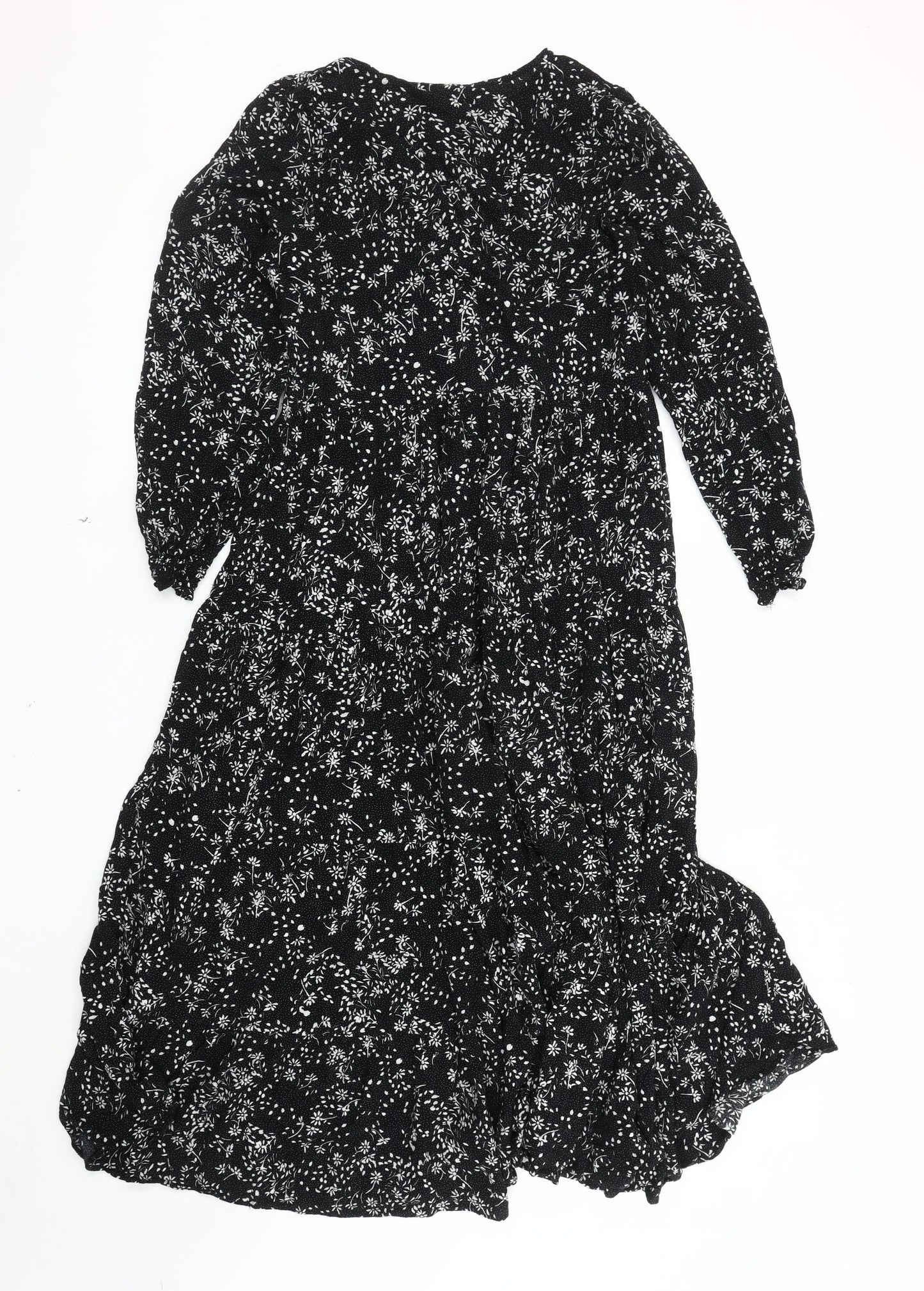 Zara Women's Black Floral Maxi Dress Size S