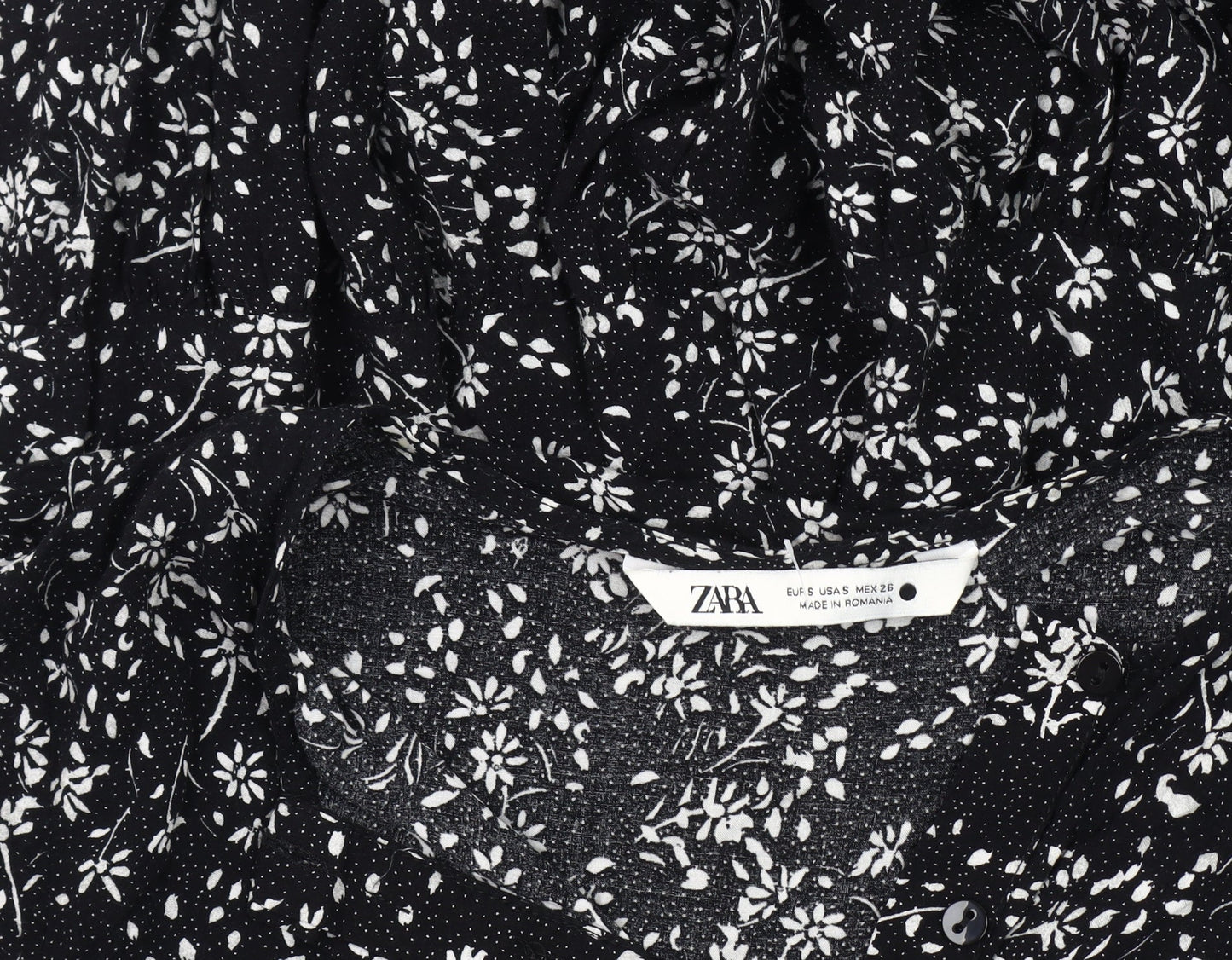 Zara Women's Black Floral Maxi Dress Size S