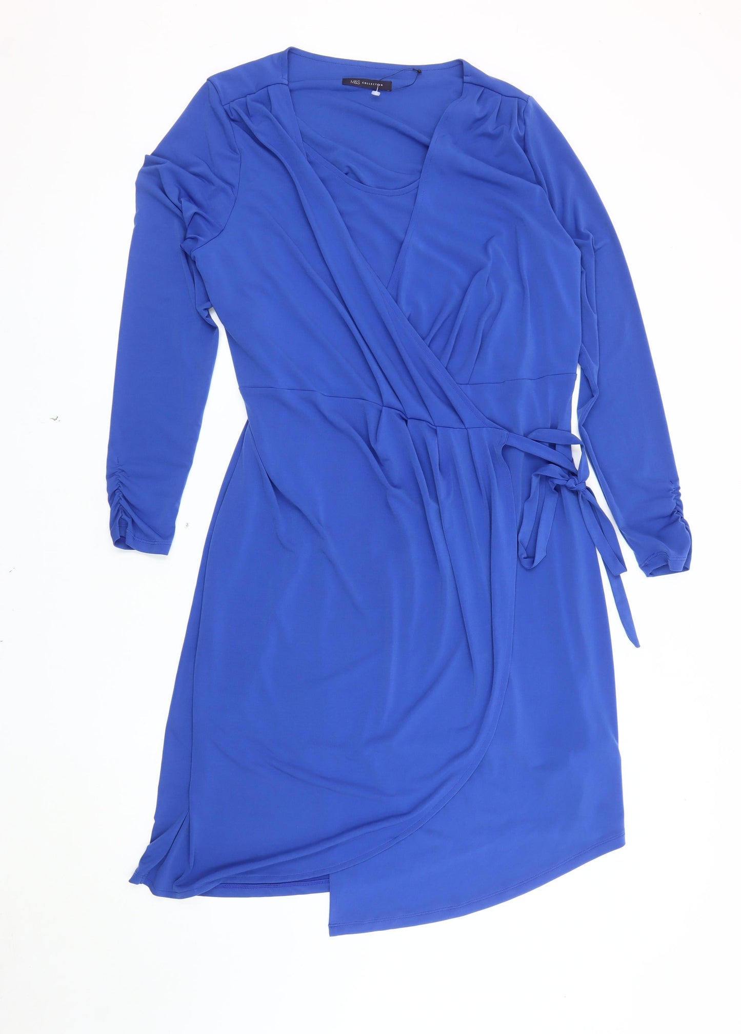Marks & Spencer Women's Blue Wrap Dress Size 16