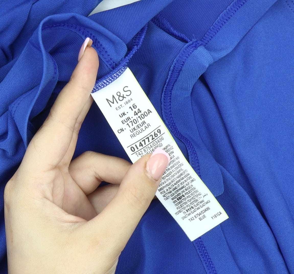 Marks & Spencer Women's Blue Wrap Dress Size 16