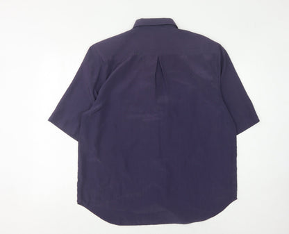 Back view of Principles Women's Blue Button-Up Shirt, size 18