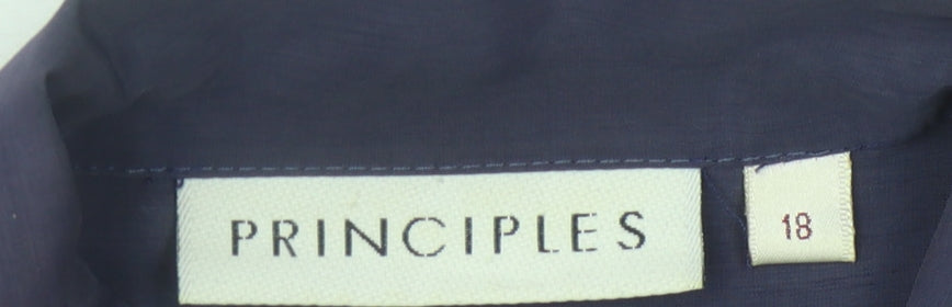 Principles Women's Blue Button-Up Shirt Size 18