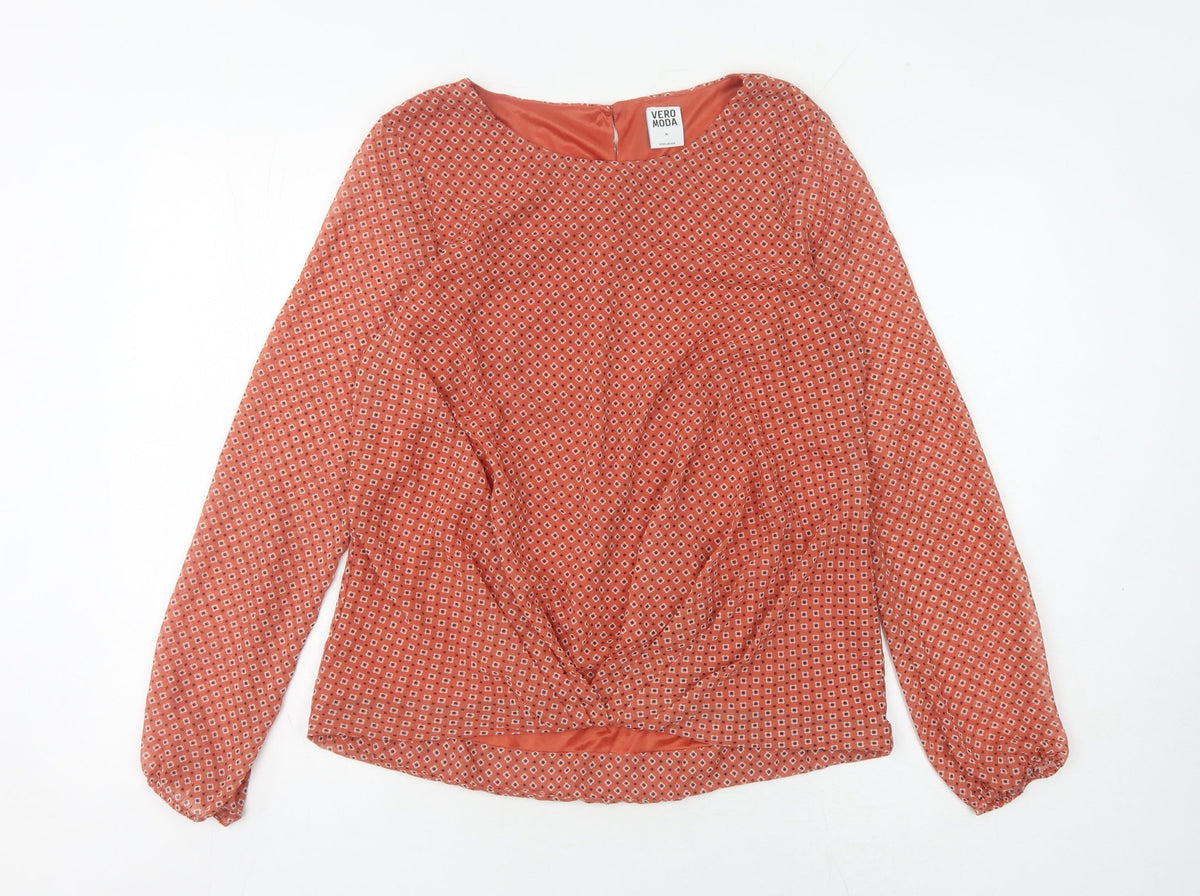 Vero Moda Women’s Red Geometric Blouse M