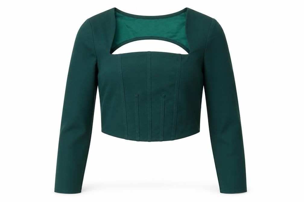 ZARA Women's Green Cropped Blouse M - New