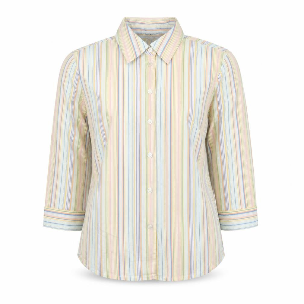 Abercrombie & Fitch Women's Multicoloured Striped Button-Up Shirt