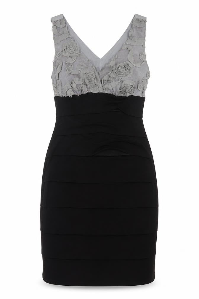 Enfocus Studio Women's Black Grey Sheath Dress Size 10