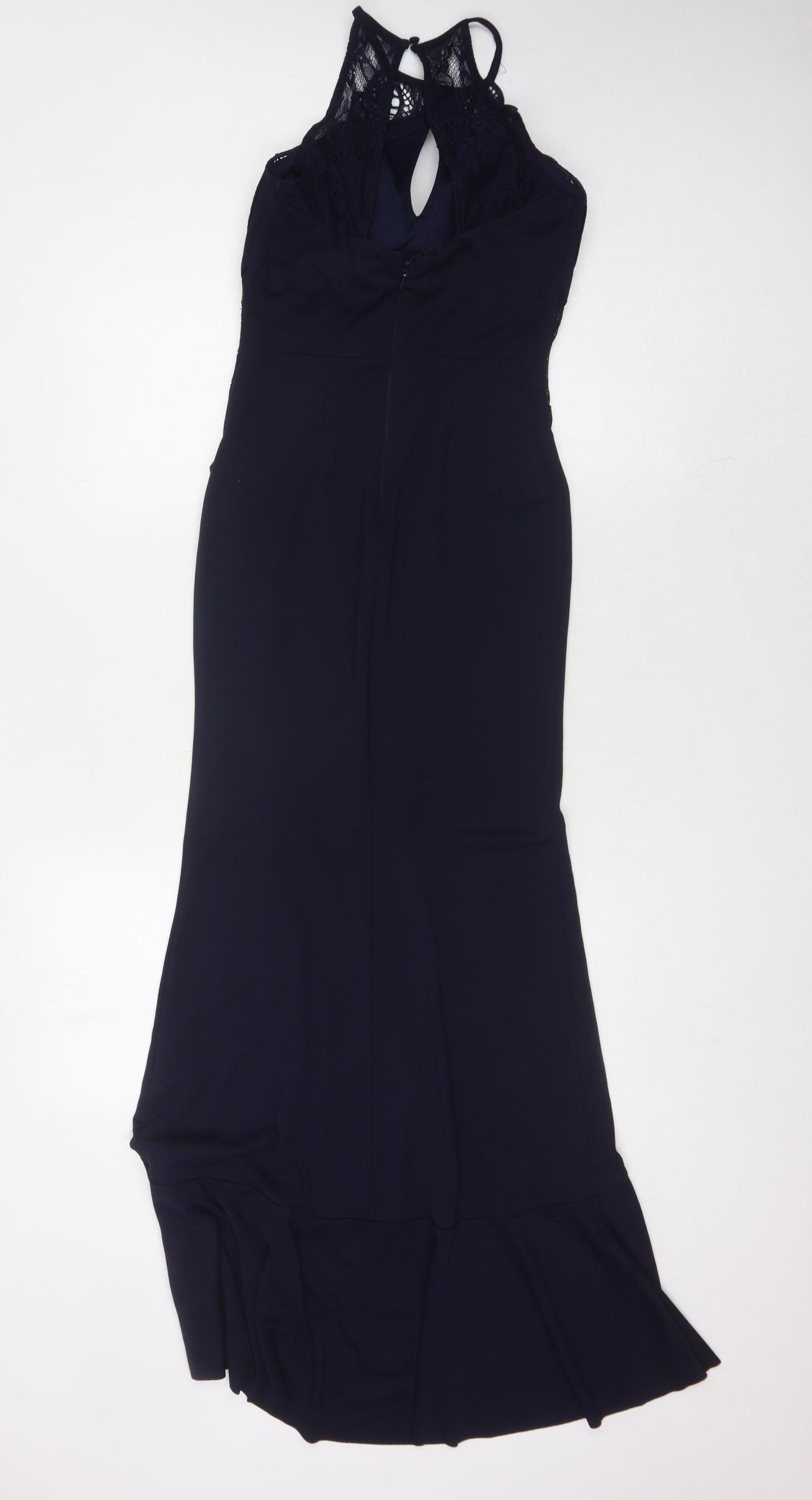 Lipsy Women's Blue Halter Mermaid Party Dress - Size 8