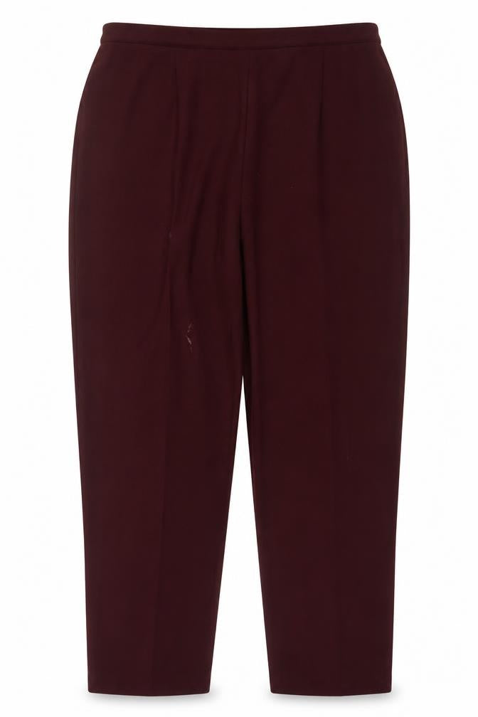 Eastex Women's Red Relaxed Fit Pleated Trousers
