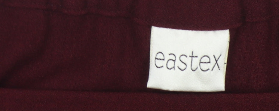 Eastex Women's Red Relaxed Fit Pleated Trousers