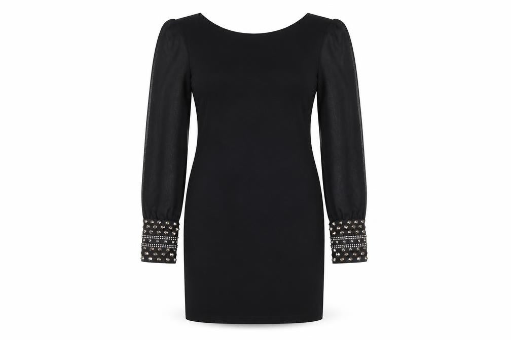 AX Paris Women’s Black Studded Sleeve Dress Size 10
