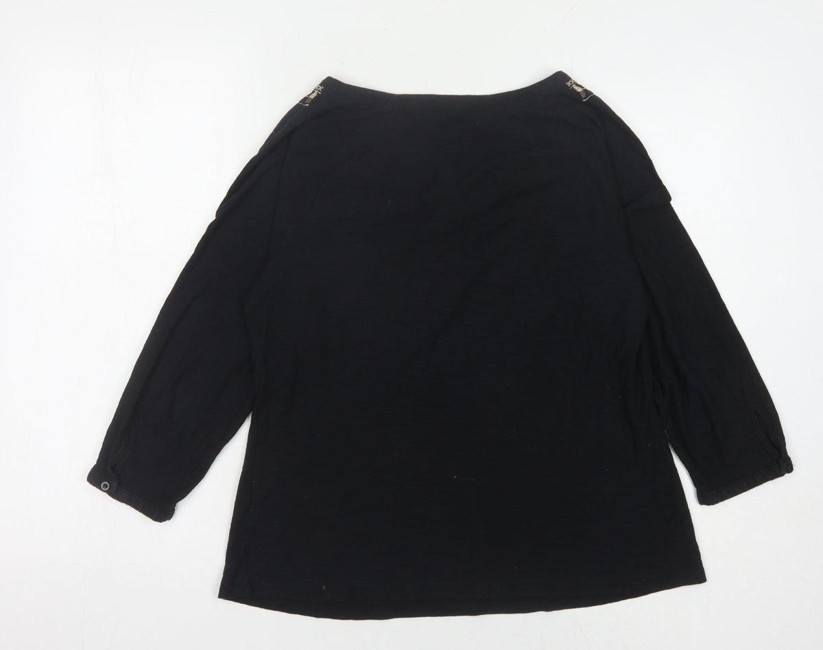 Rocha John Rocha Women's Black Embroidered Blouse Size 12