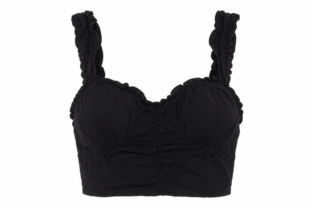 PrettyLittleThing Black Cropped Top, UK Size 8