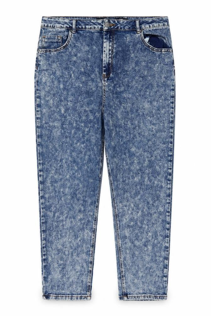 Simply Be Women’s Blue Acid Wash Mom Jeans Size 24