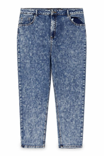 Simply Be Women’s Blue Acid Wash Mom Jeans Size 24
