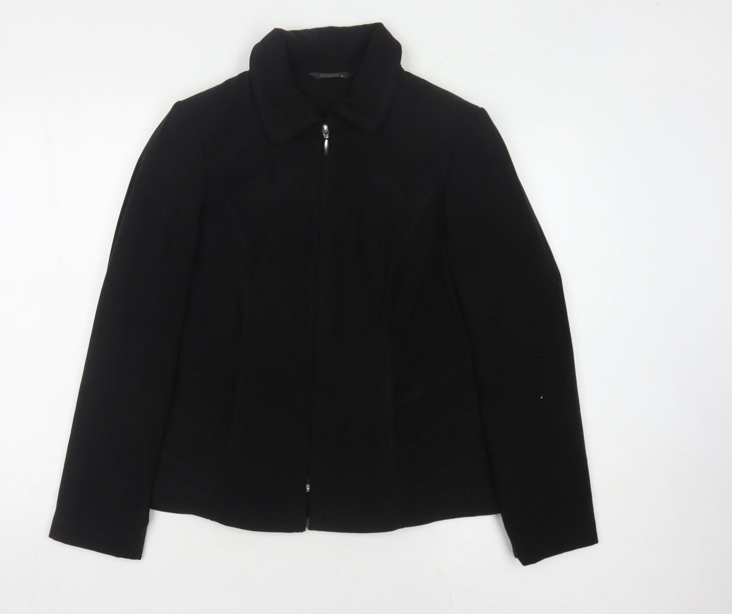 Bonmarché Black Women's Basic Jacket Size 14 Full Zip Collared
