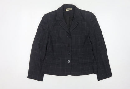 Report Women's Black Checked Suit Jacket, Size 12