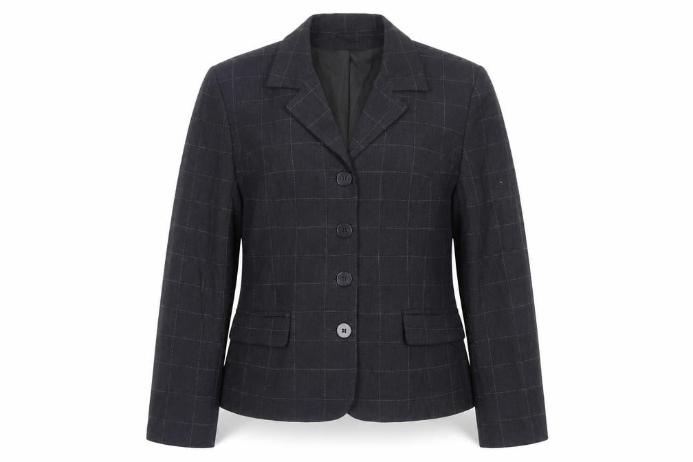 Report Women's Black Checked Suit Jacket, Size 12