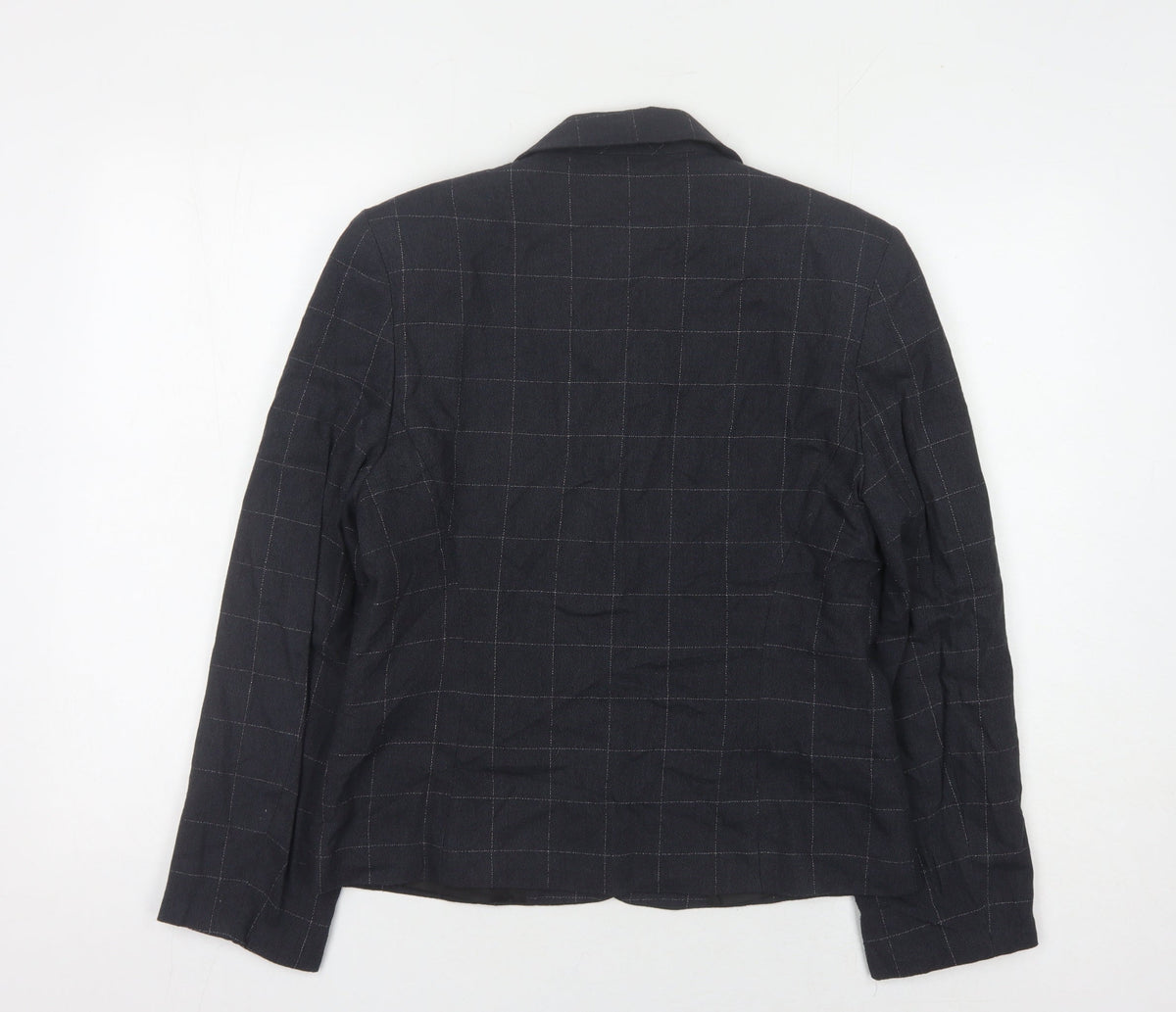 Report Women's Black Checked Suit Jacket, Size 12