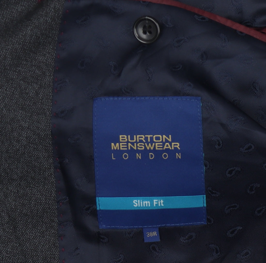 Burton Menswear Men's Grey Slim Fit Blazer 38R