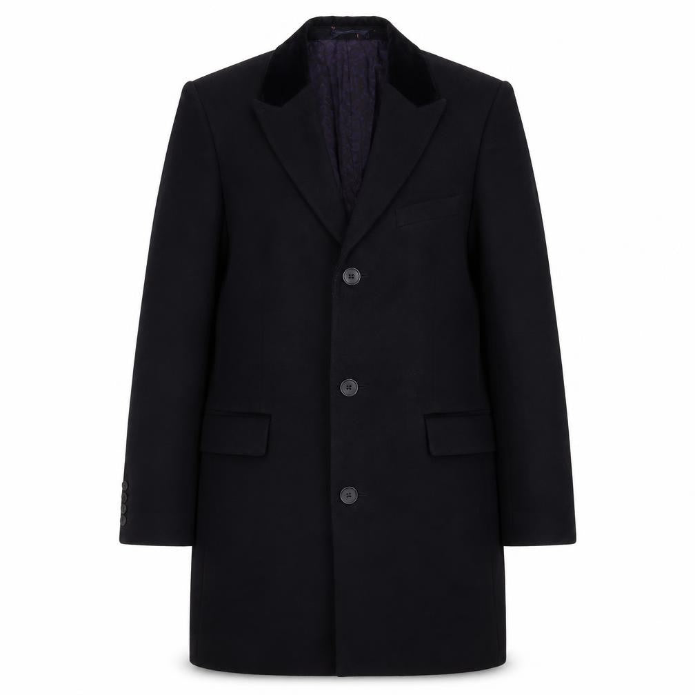 Marks & Spencer Black Wool Overcoat S Unisex
