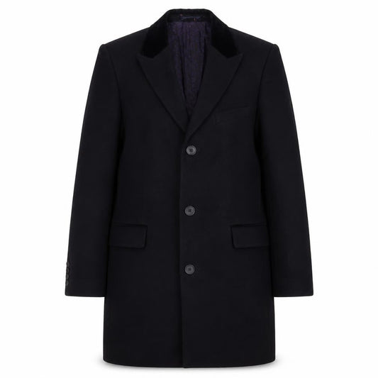 Marks & Spencer Black Wool Overcoat S Unisex